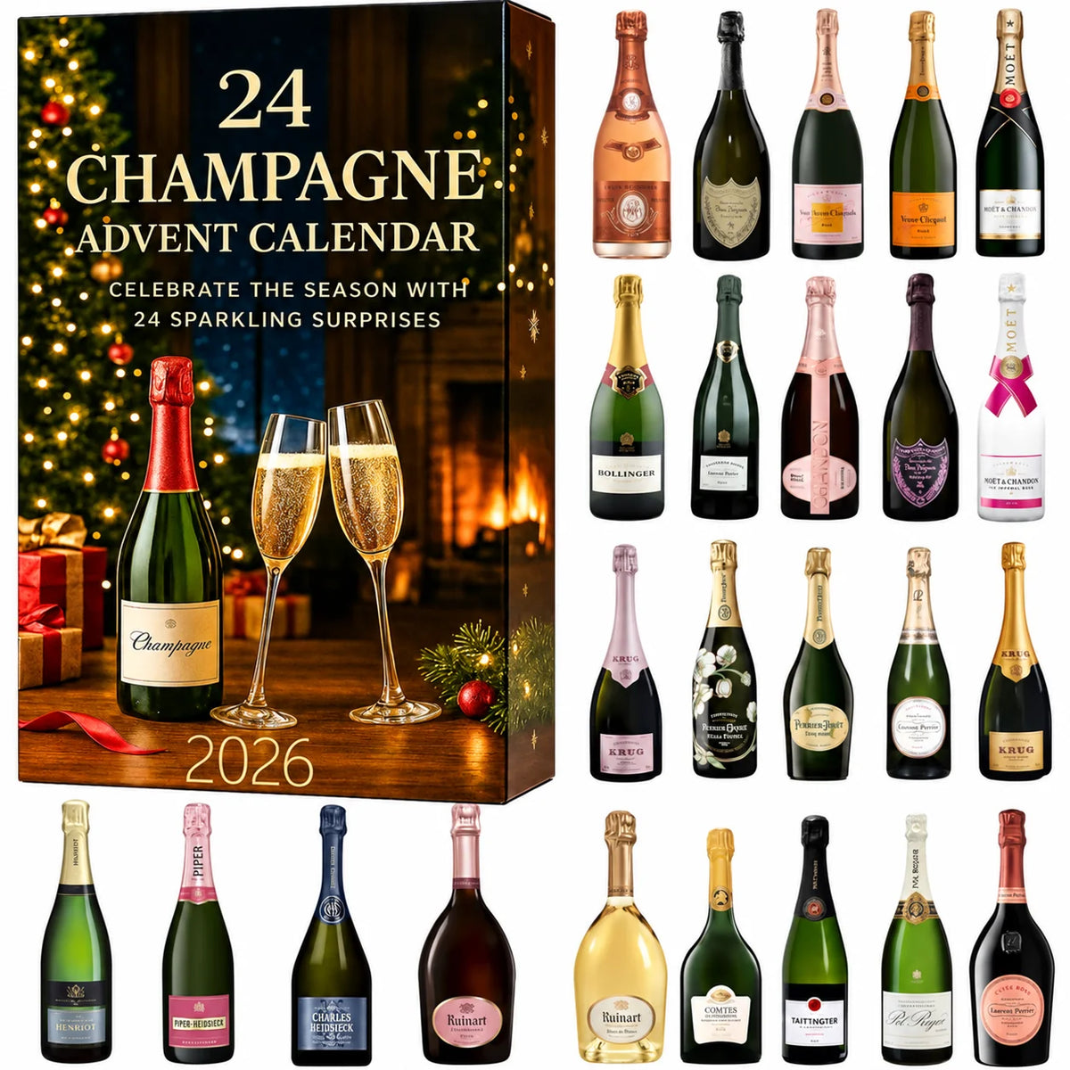Advent Calendar 24-Day Countdown Miniature Bottle Ornaments