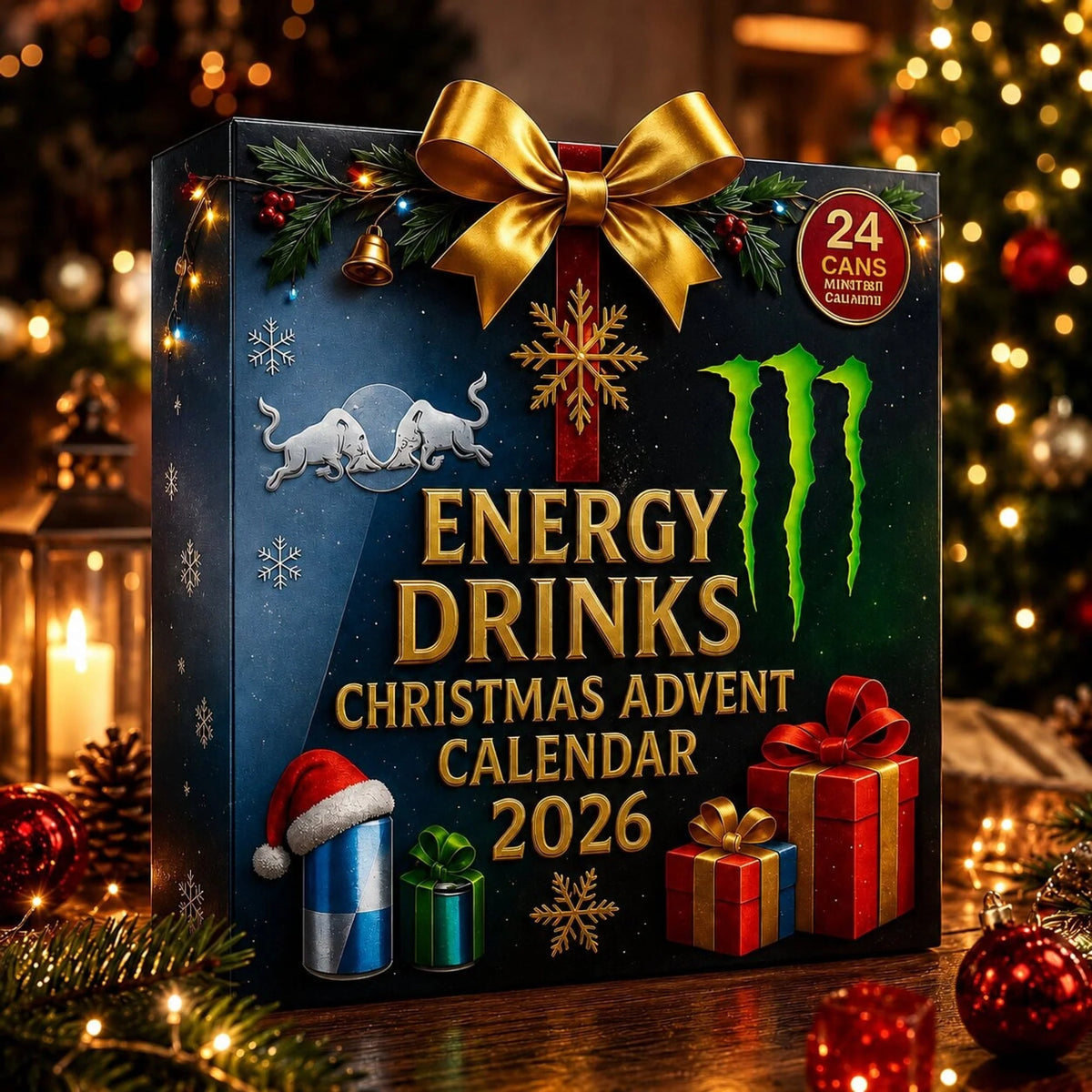 Advent Calendar Energy Drink-Inspired 24-Day Countdown Plastic
