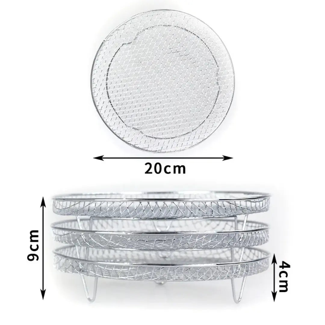 Air Fryer Baskets Stainless Steel Stackable Dishwasher-Safe