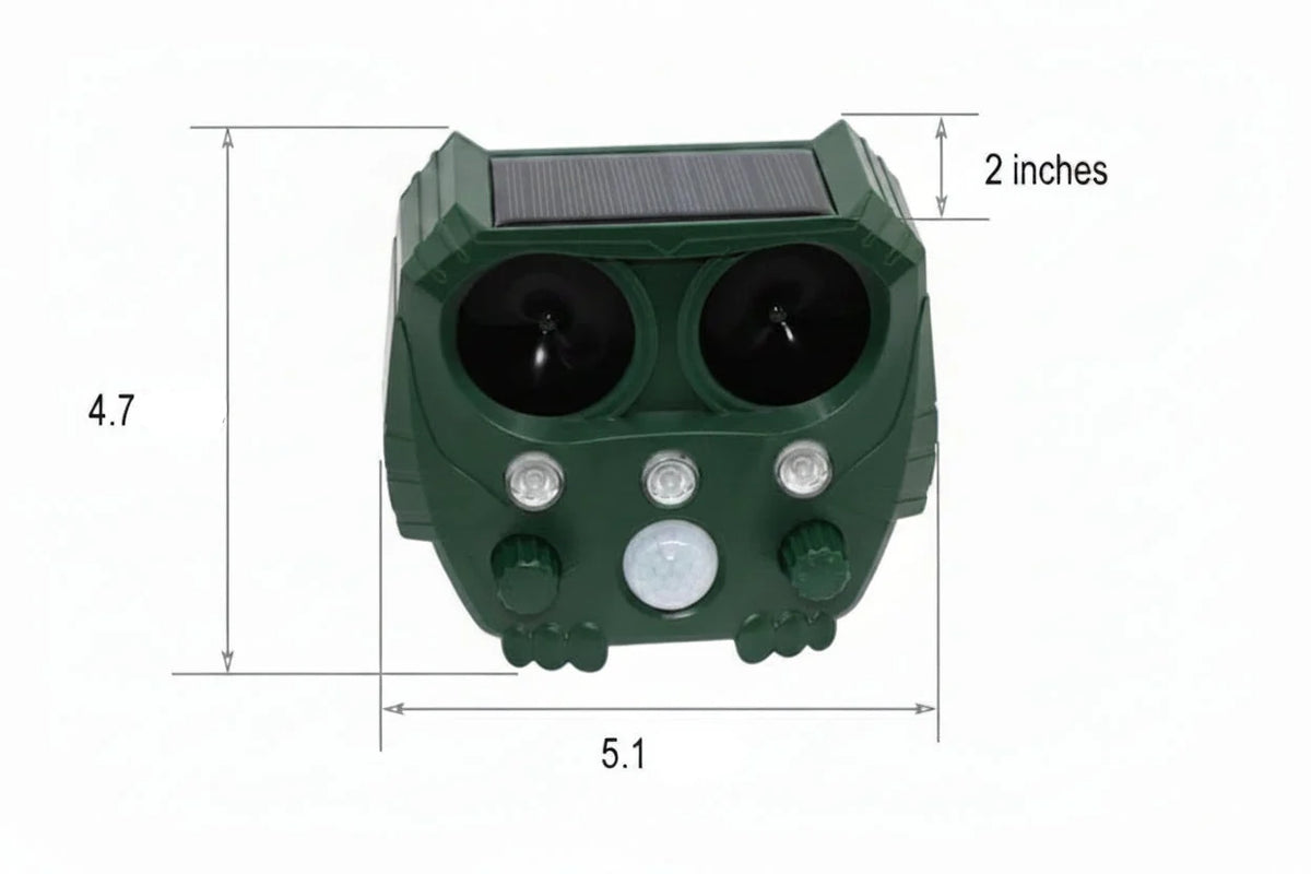 Animal Repellent Motion-Activated Ultrasonic Solar-Powered