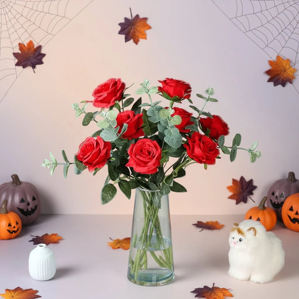 Artificial Rose Bouquet Realistic Layered Petals Reusable</|im_end|>