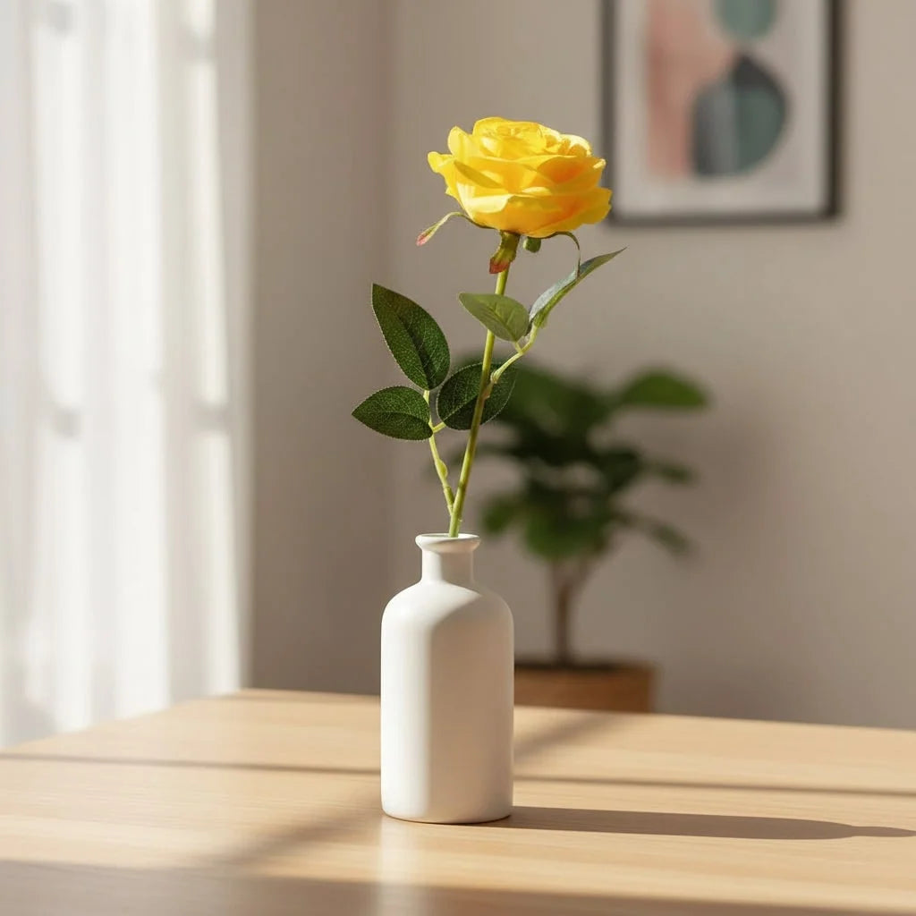 Artificial Roses Long-Stem Realistic Reusable Decor