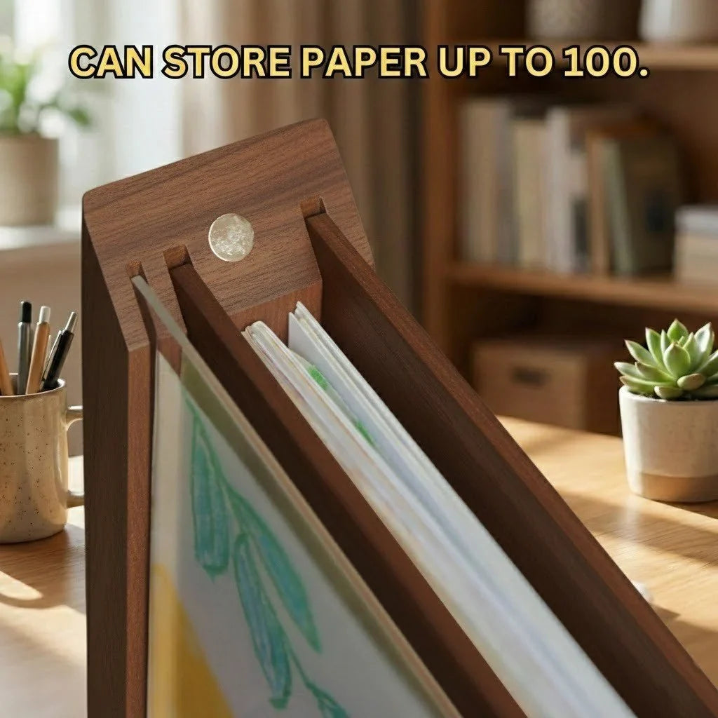 Artwork Display Frame Wood Front-Opening Built-In Storage