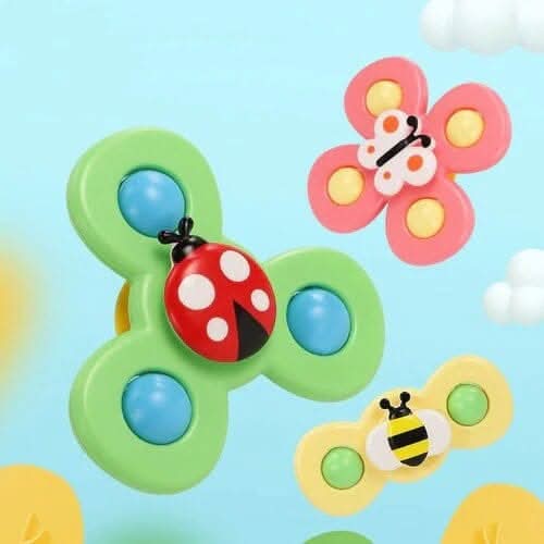 Baby Spinner Toy Push-Activated BPA-Free 3-Piece Set