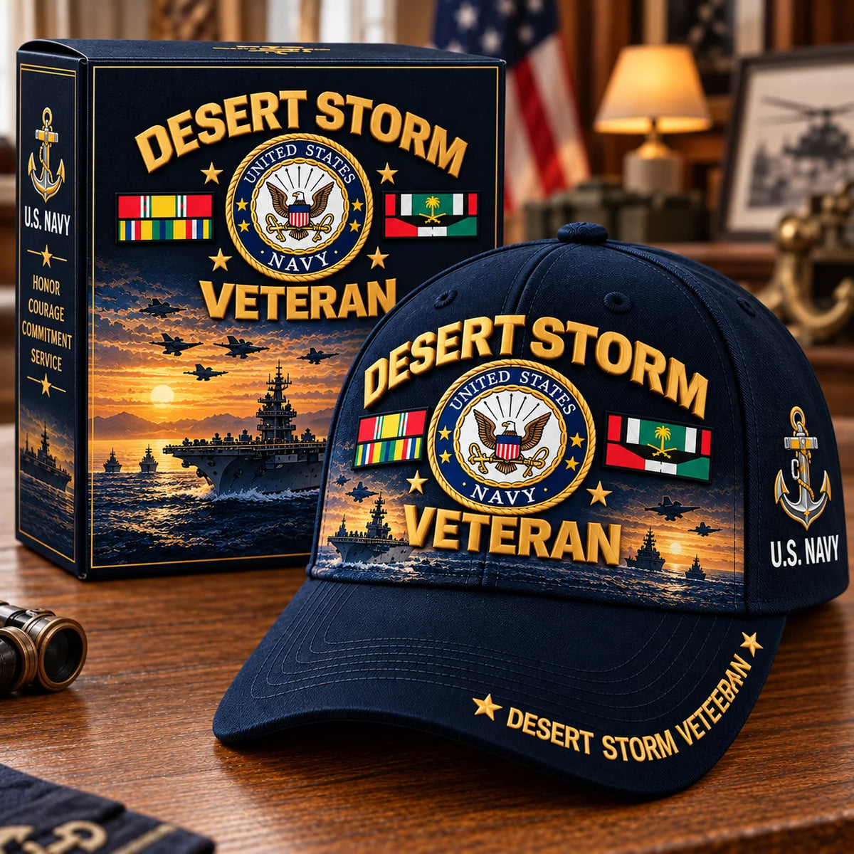 Baseball Cap Desert Storm Veteran Adjustable Fit