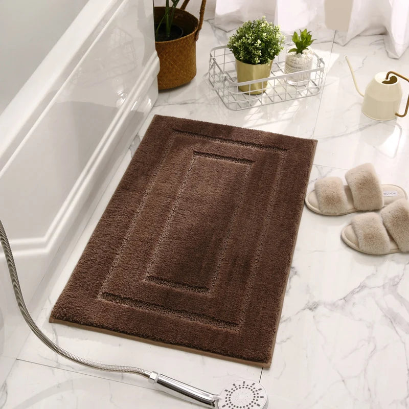 Bath Mat Plush Microfiber Absorbent Non-Slip Machine Washable