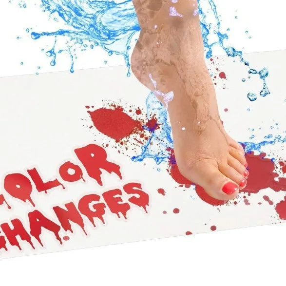 Bath Mat Water-Activated Footprints Non-Slip PVC