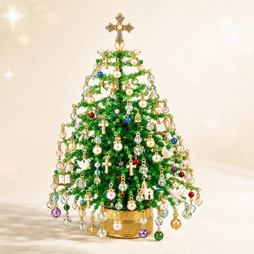 Beaded Tree Craft Kit Warm Light String Seasonal Decor