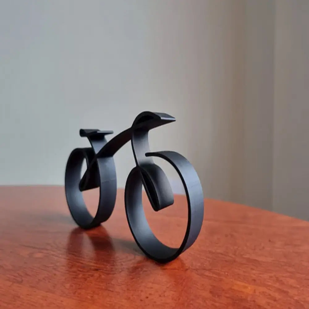 Bicycle Sculpture Wire Frame Black Desk Decor
