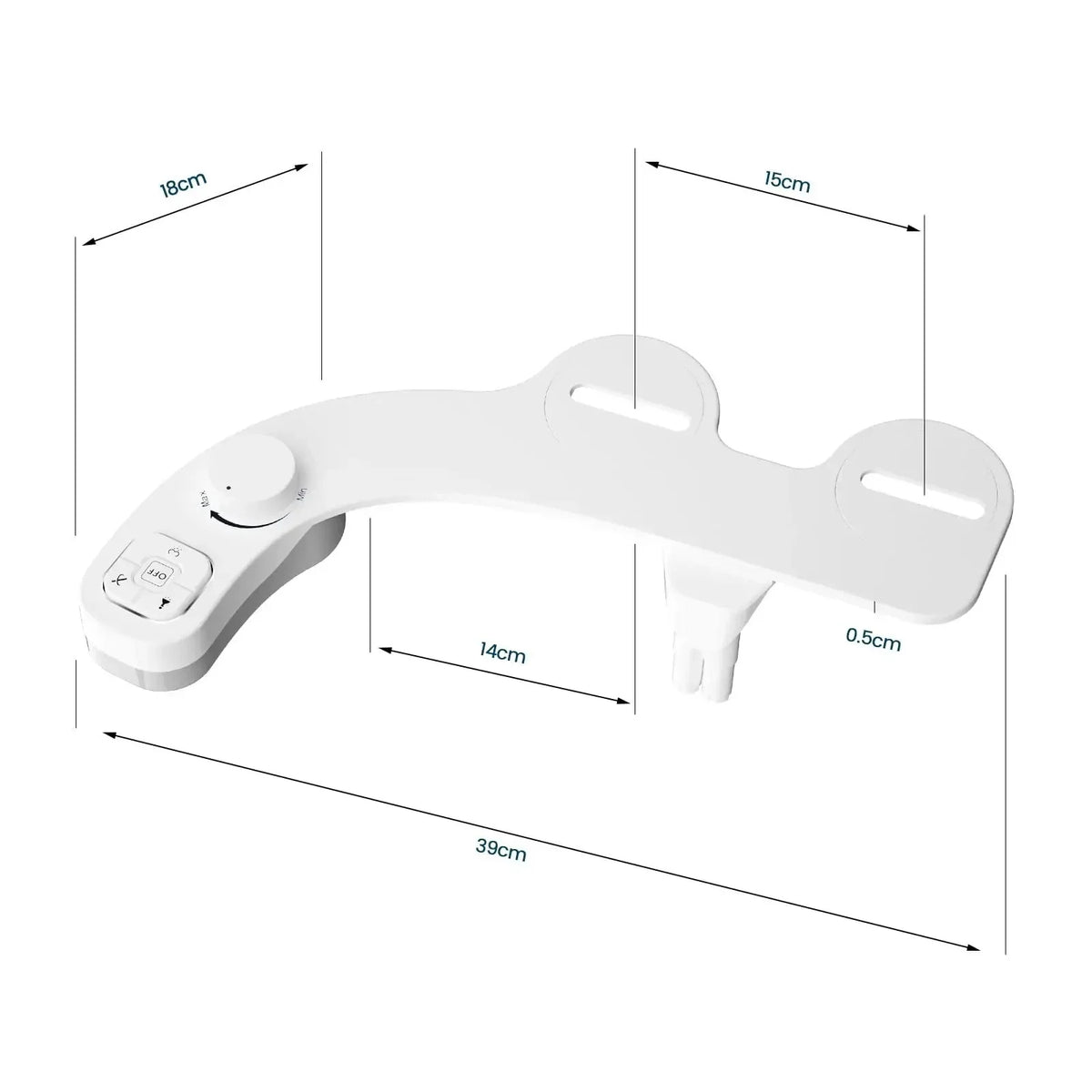 Bidet Attachment Dual Nozzles Adjustable Pressure Tool-Free Installation