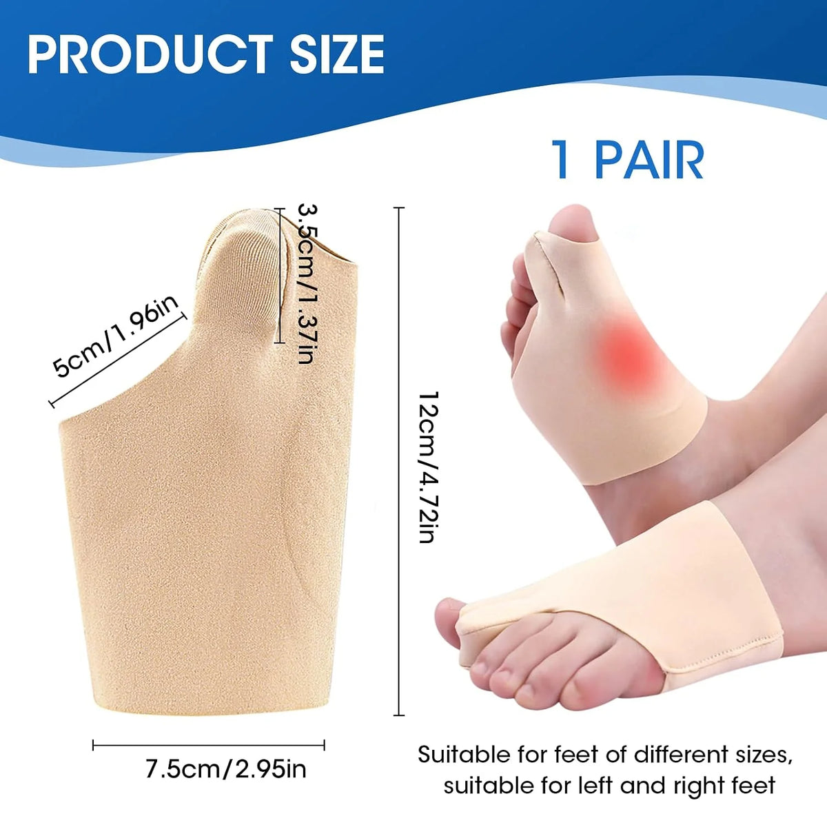 Big Toe Corrector Low-Profile Stretch Fabric Hand-Washable & Reusable