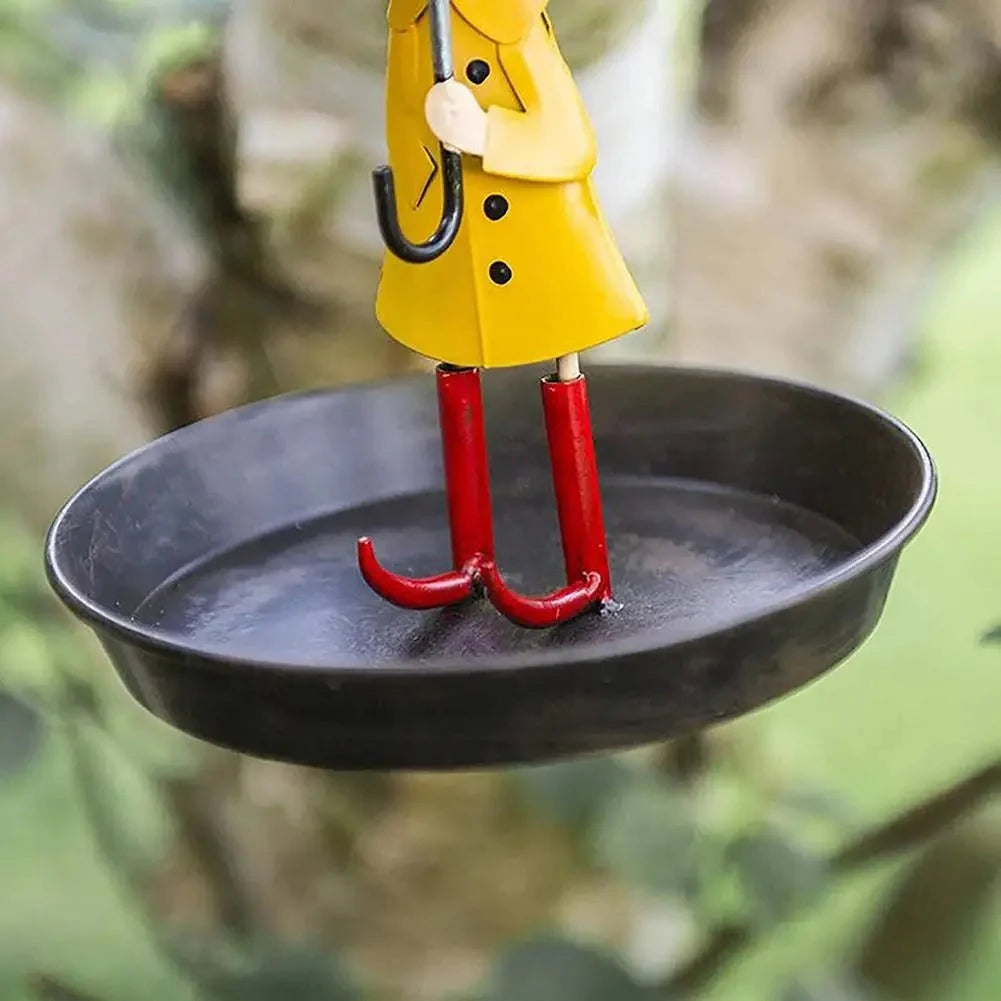 Bird Feeder Raincoat Design Weather-Resistant Metal Large Refill Opening