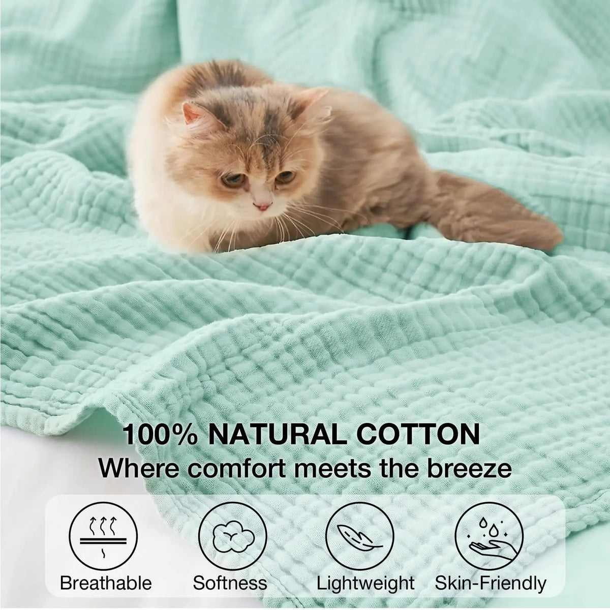 Blanket Six-Layer Cotton Muslin Breathable Moisture-Wicking