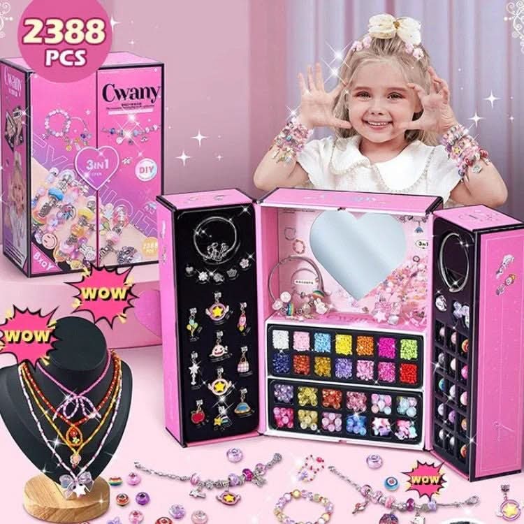 Bracelet Making Kit Glass Beads & Charms Adjustable