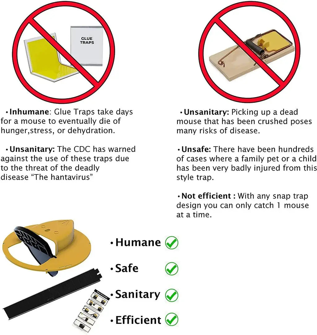 Bucket Mouse Trap Enclosed Catch Area Reusable