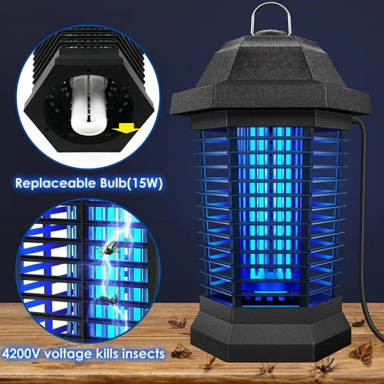 Bug Zapper UVA Light High-Voltage Chemical-Free
