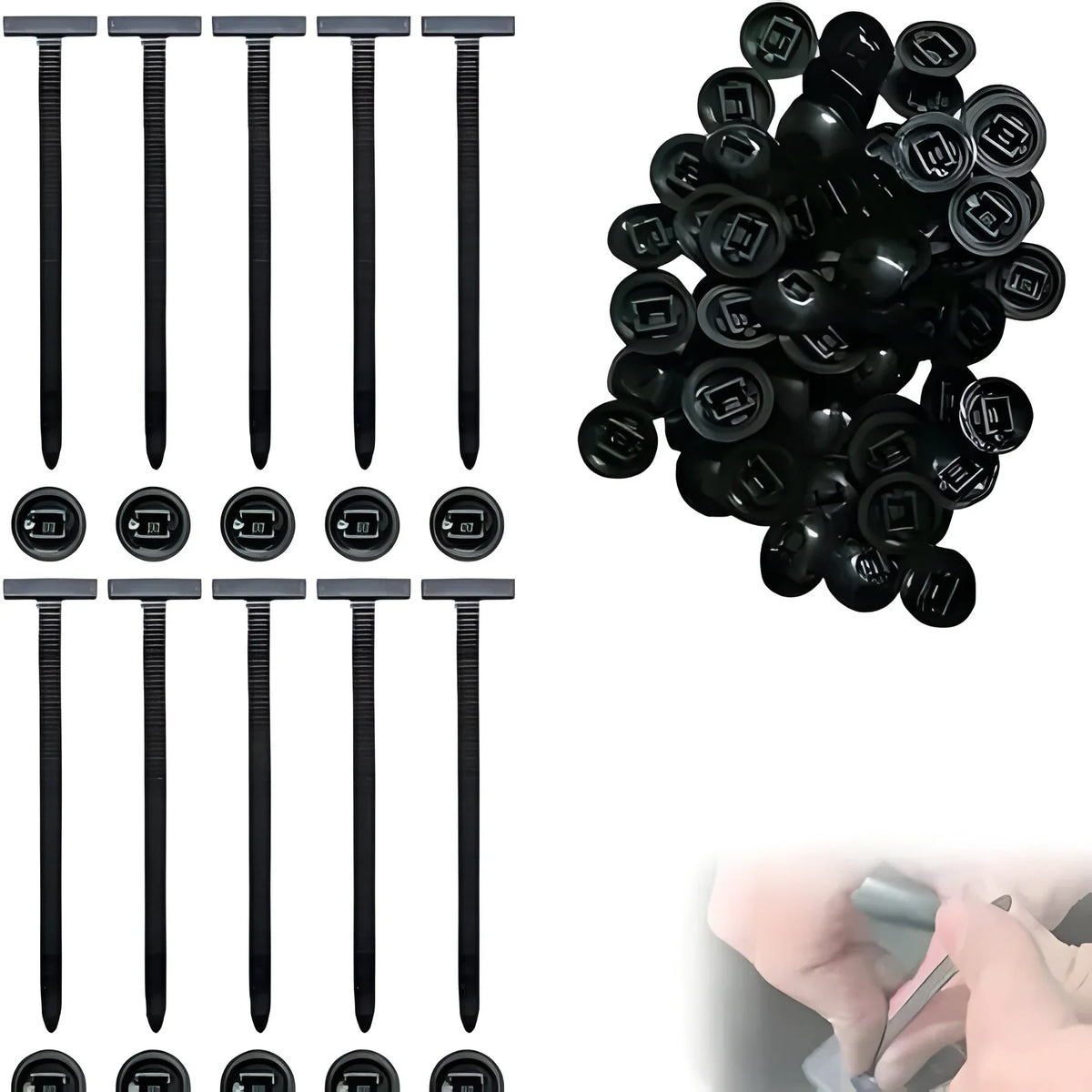 Cable Ties Nylon Self-Locking Weather-Resistant 50-Pack