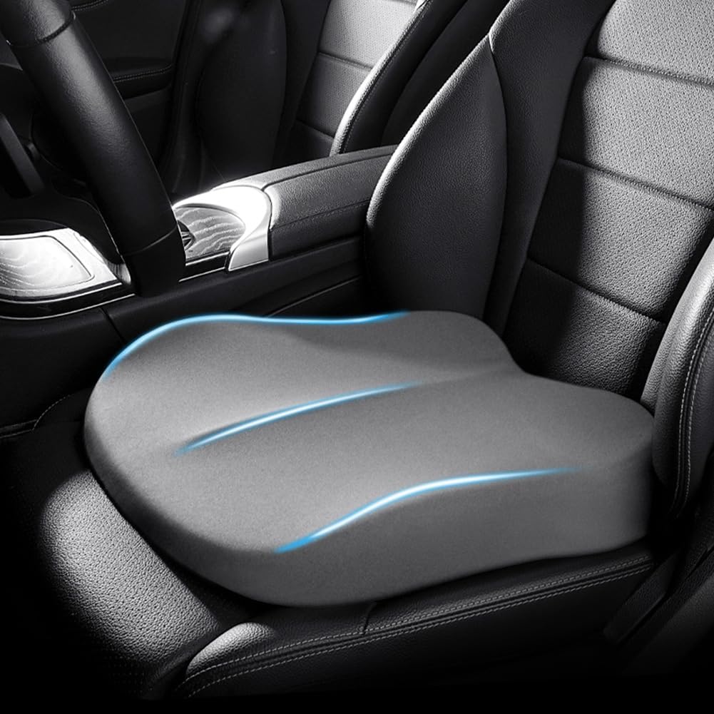 Car Seat Cushion 3-Inch Memory Foam Non-Slip Base