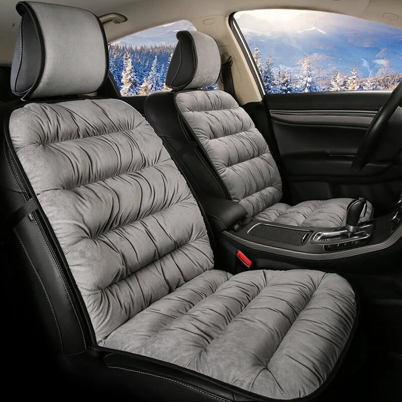 Car Seat Cushion Pad Full-Length Quilted Plush Surface