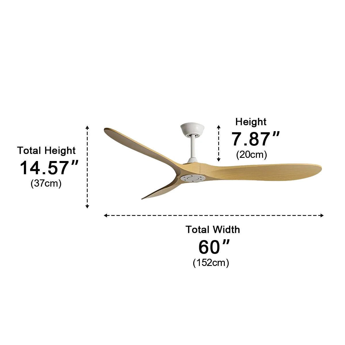 Ceiling Fan Quiet DC Motor Reversible Airflow 6-Speed Control