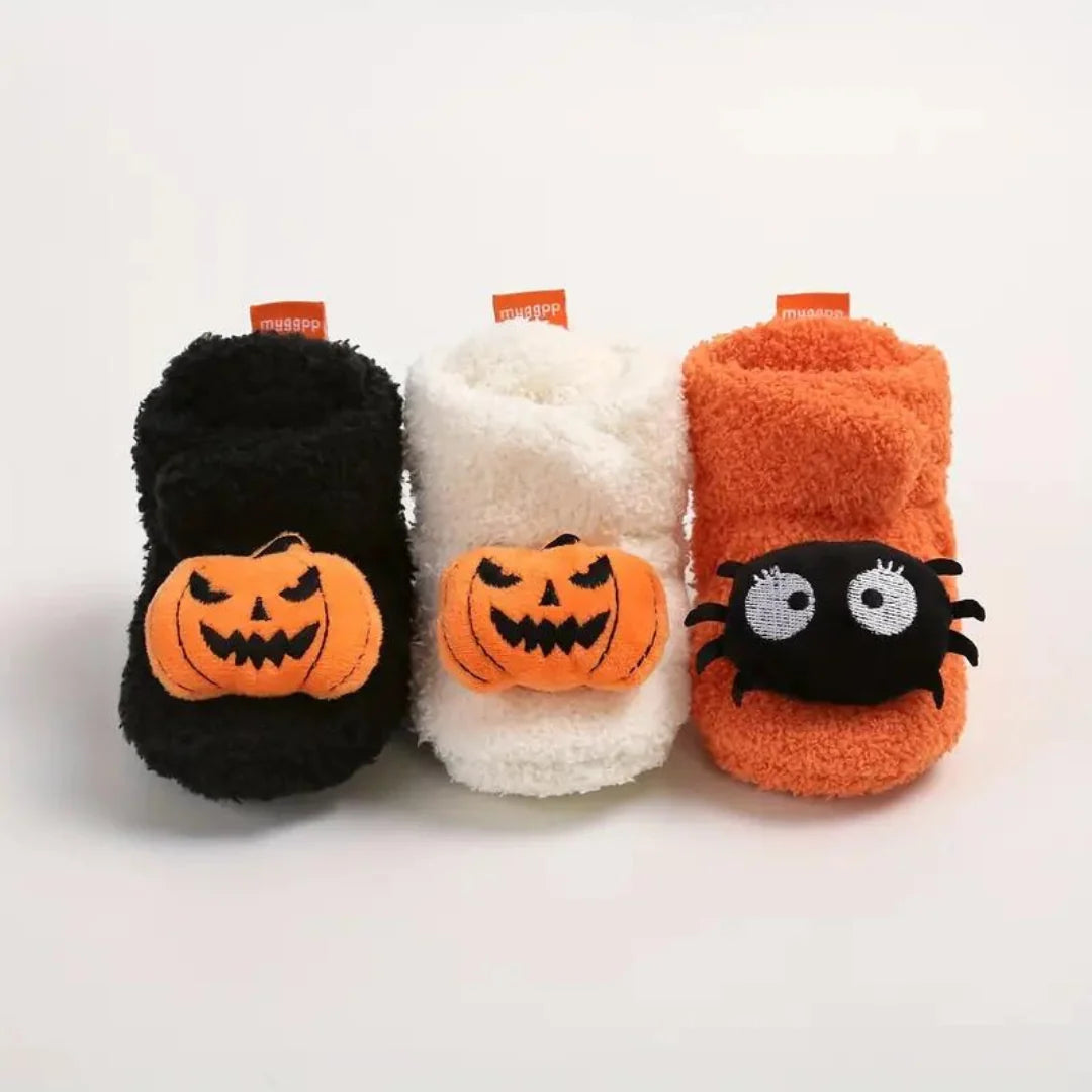 Children’s Ankle-High Slippers Fleece Blend Halloween Prints
