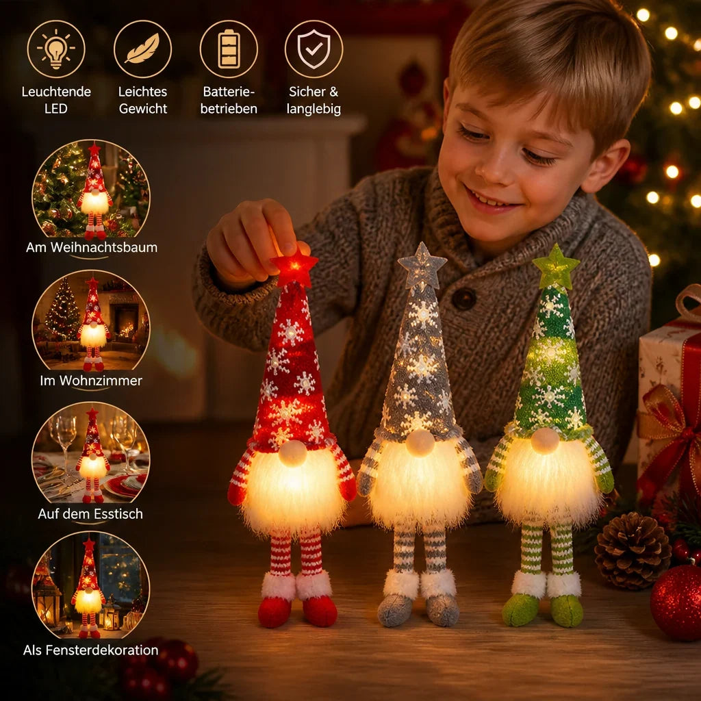 Christmas Gnome Decoration Integrated LED Lighting Festive Accent