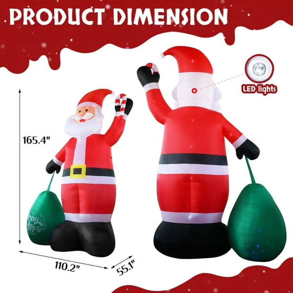 Christmas Inflatable Santa 14 Ft Tall Built-In LED Lights
