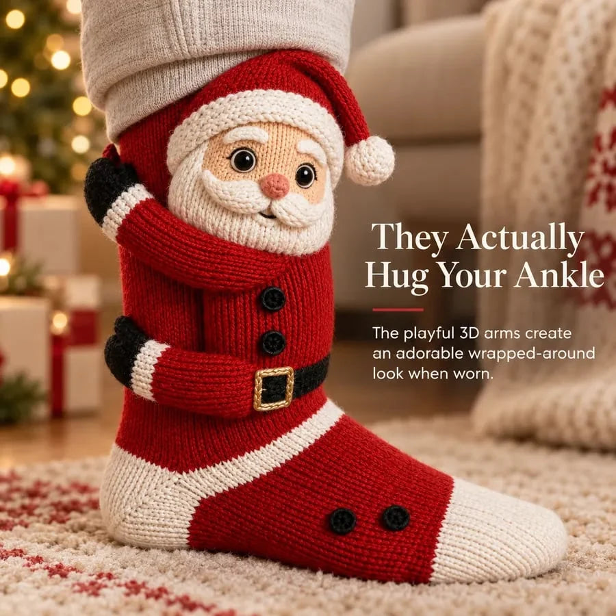 Christmas Socks Knitted 3D Ankle-Hugging Design