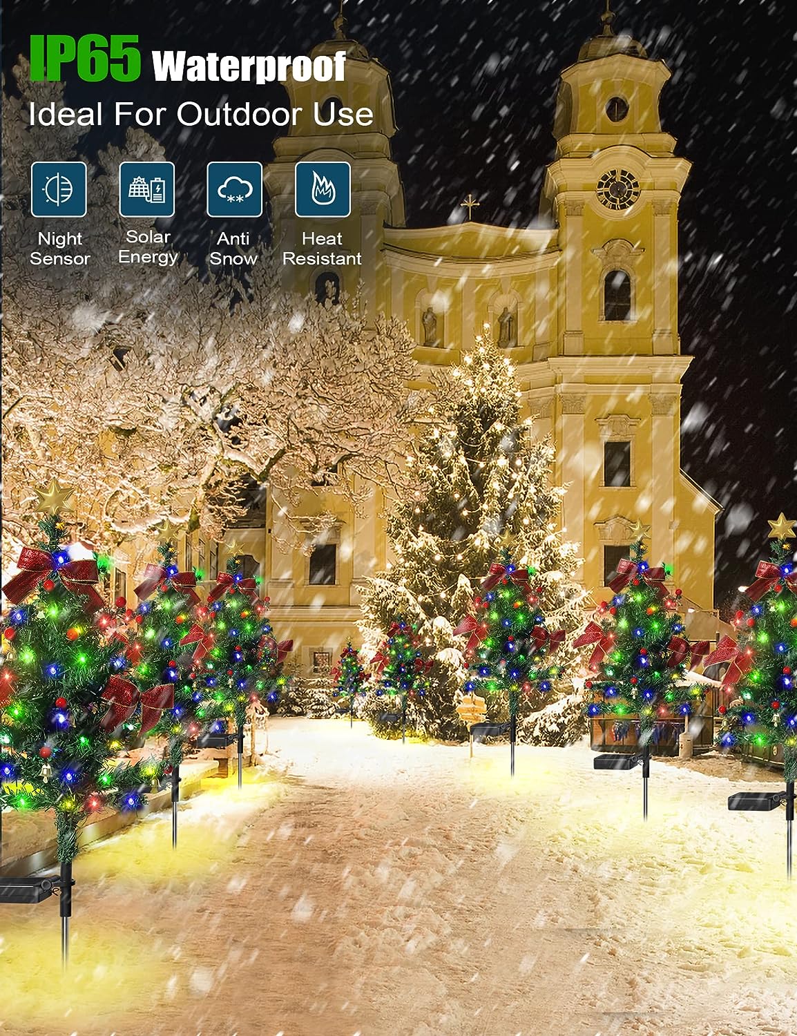 Christmas Tree Light Solar Powered Waterproof Two Modes