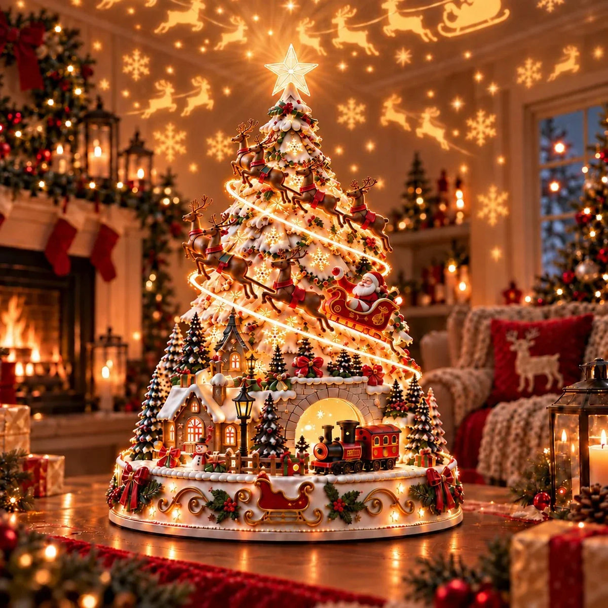 Christmas Village Decoration Illuminated Wall & Ceiling Projection
