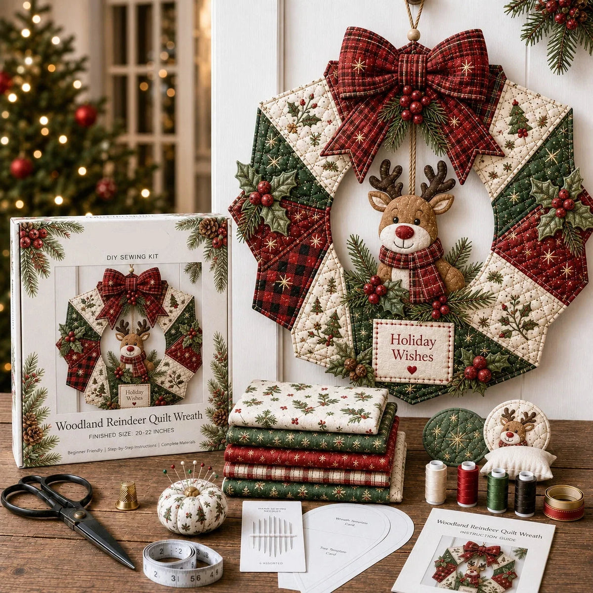 Christmas Wreath DIY Fabric Craft Kit 9 Designs