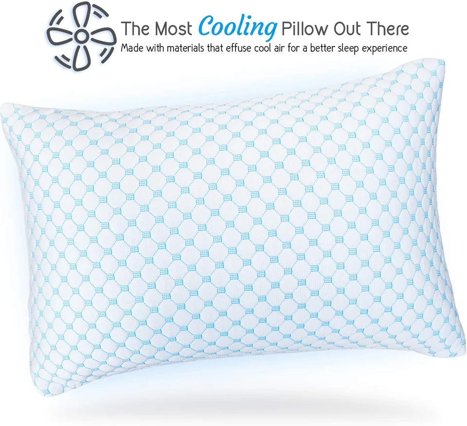 Cooling Pillow Gel-Infused Memory Foam Adjustable Loft