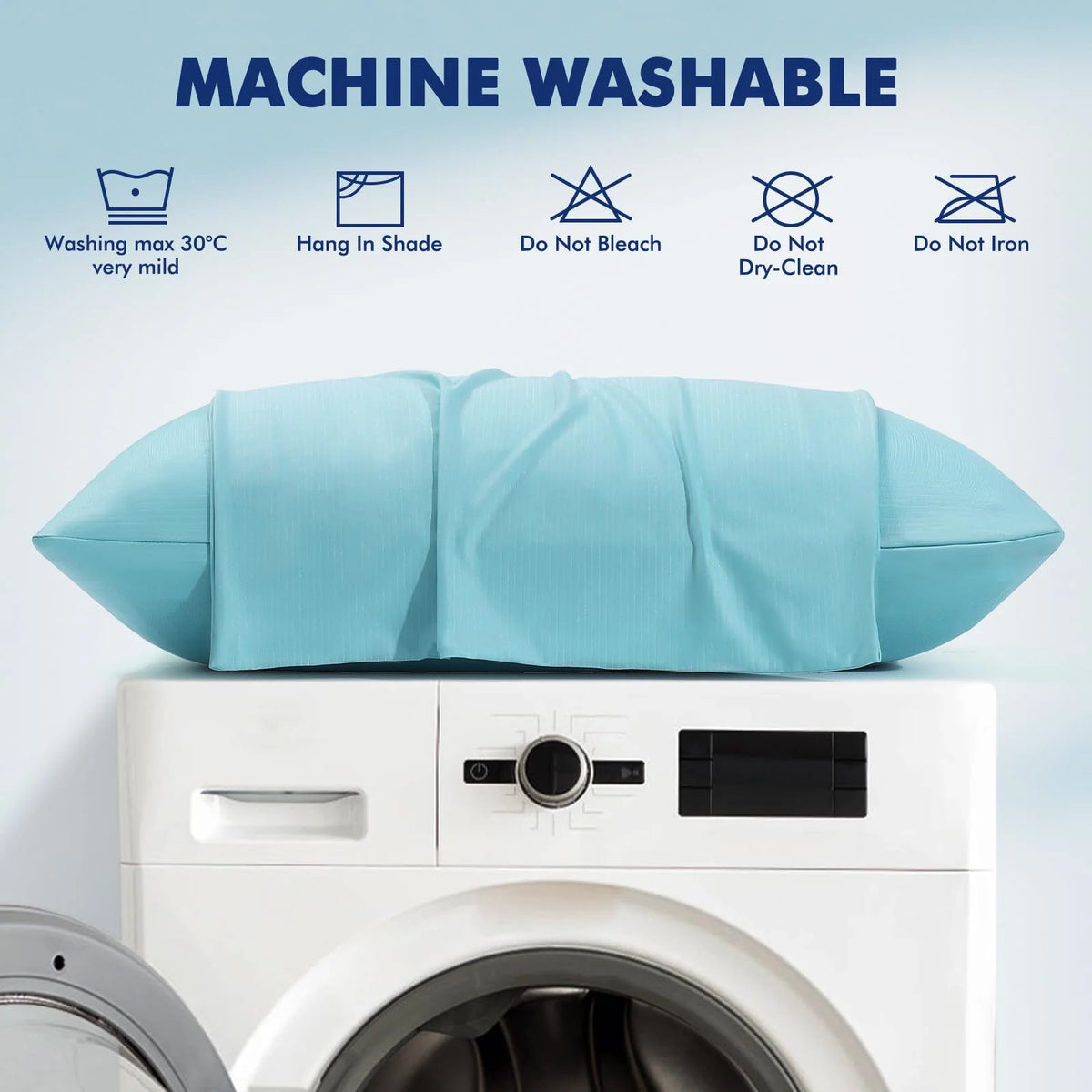 Cooling Pillowcase Dual-Sided Cool-Touch Breathable Silver-Ion Freshness