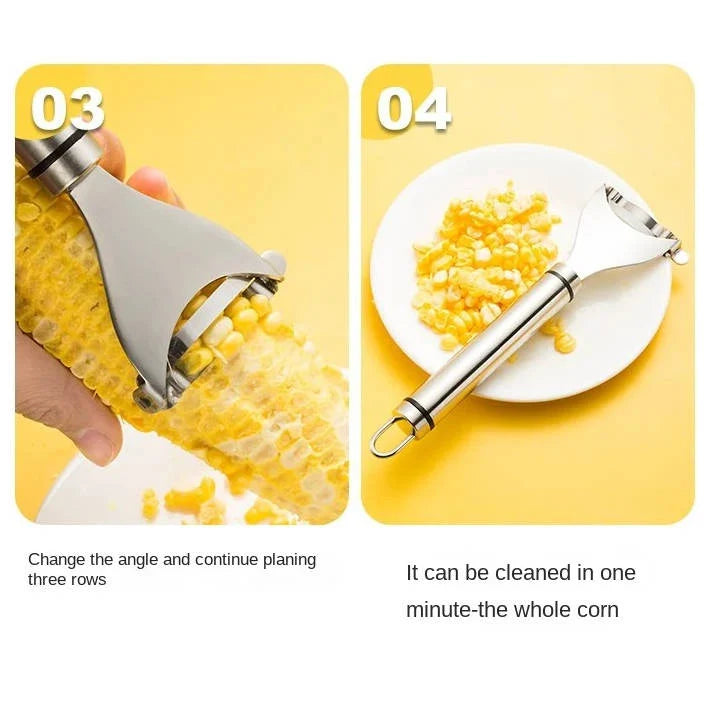 Corn Stripper Serrated Stainless Steel Textured Grip
