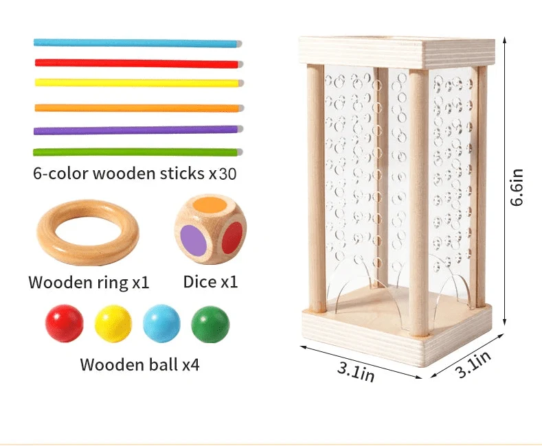 Counting Sticks Set Colorful Non-Toxic Wooden Pieces
