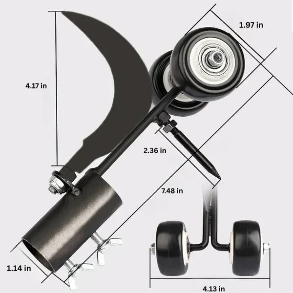 Crevice Weed Puller Adjustable Head Metal Blade Wooden Handle