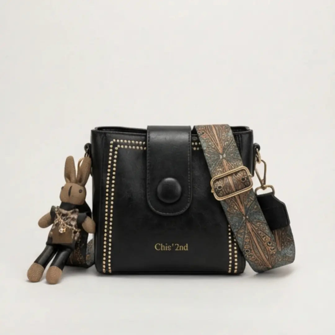 Crossbody Bag Vintage Faux Leather Woven Strap Multi-Pocket