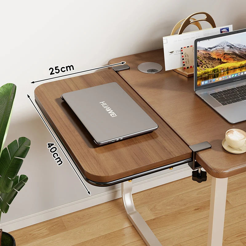Desk Extension Shelf Bamboo Clamp-On Adjustable & Removable