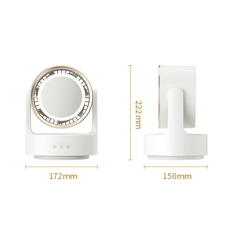 Desktop Fan Bladeless With LED Mirror & Five Speeds