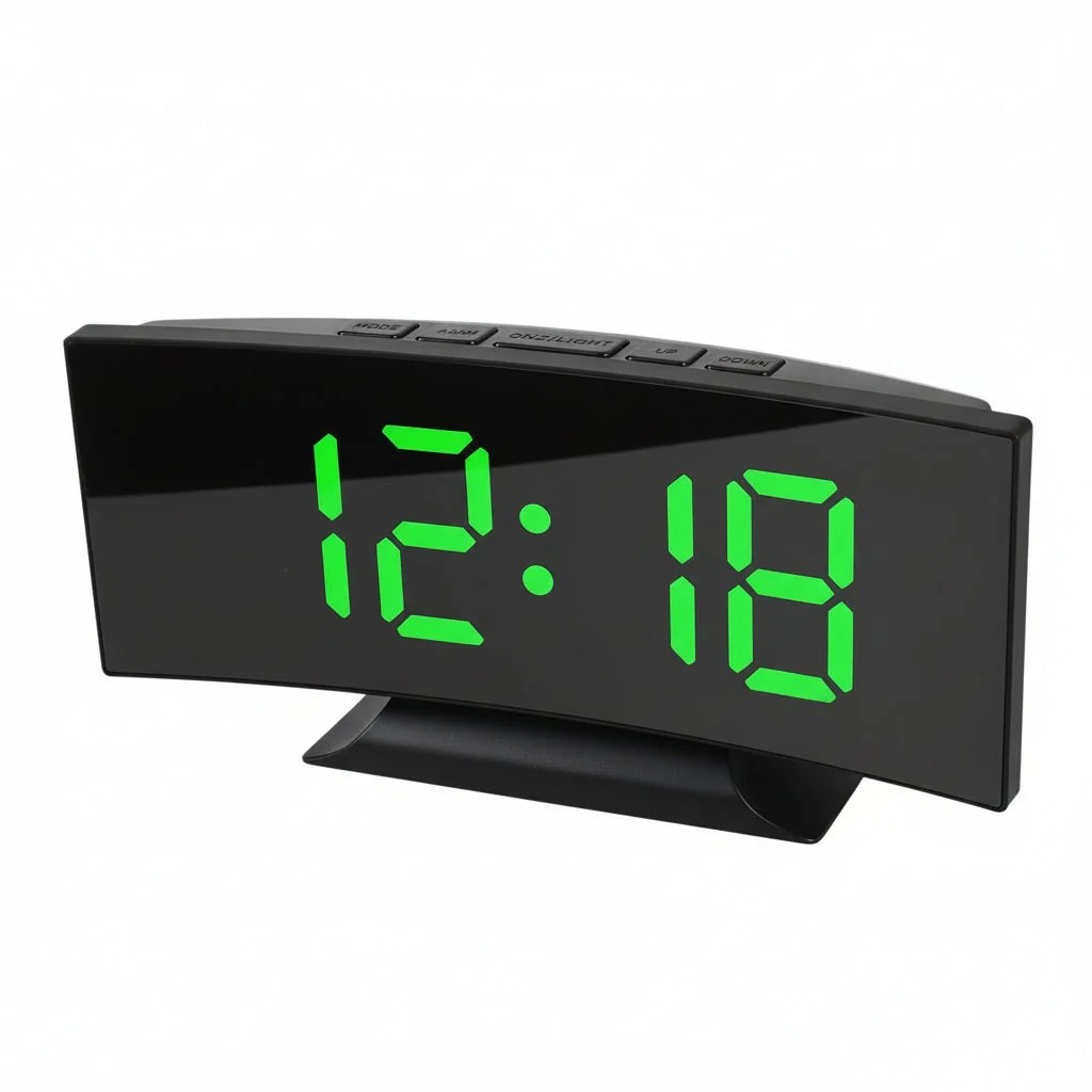 Digital Alarm Clock Large LED Display Silent No-Tick Design