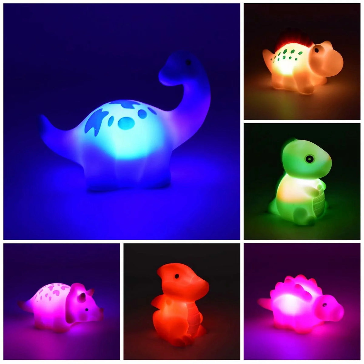 Dinosaur Bath Toy Floating Color-Changing LED Night Light