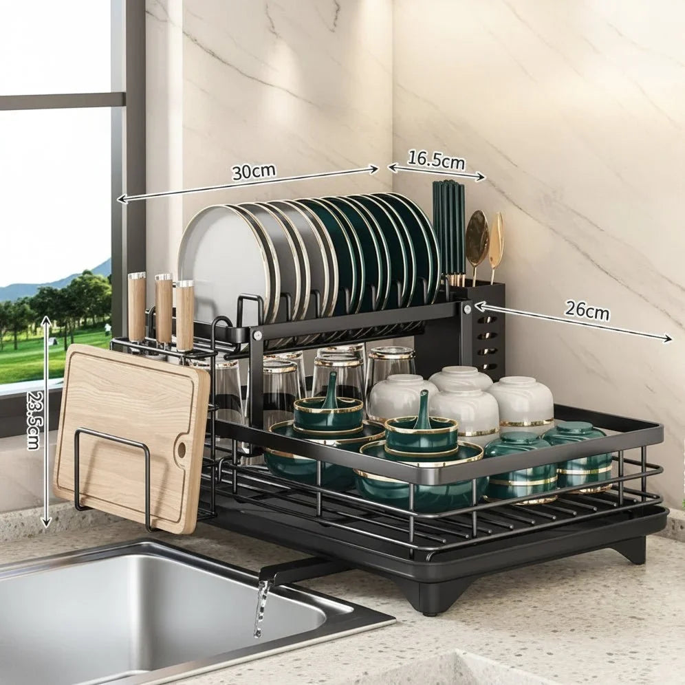 Dish Drying Rack Foldable Stainless Steel Non-Slip