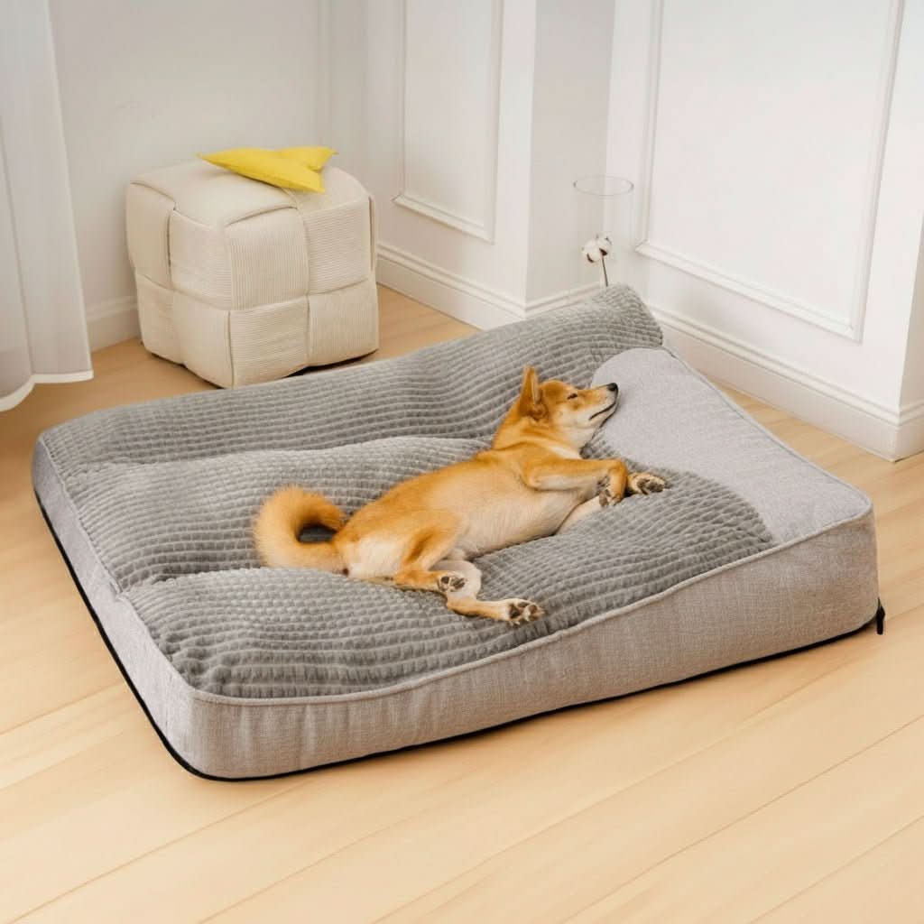Dog Bed Orthopedic Raised Neck Support Scratch-Resistant