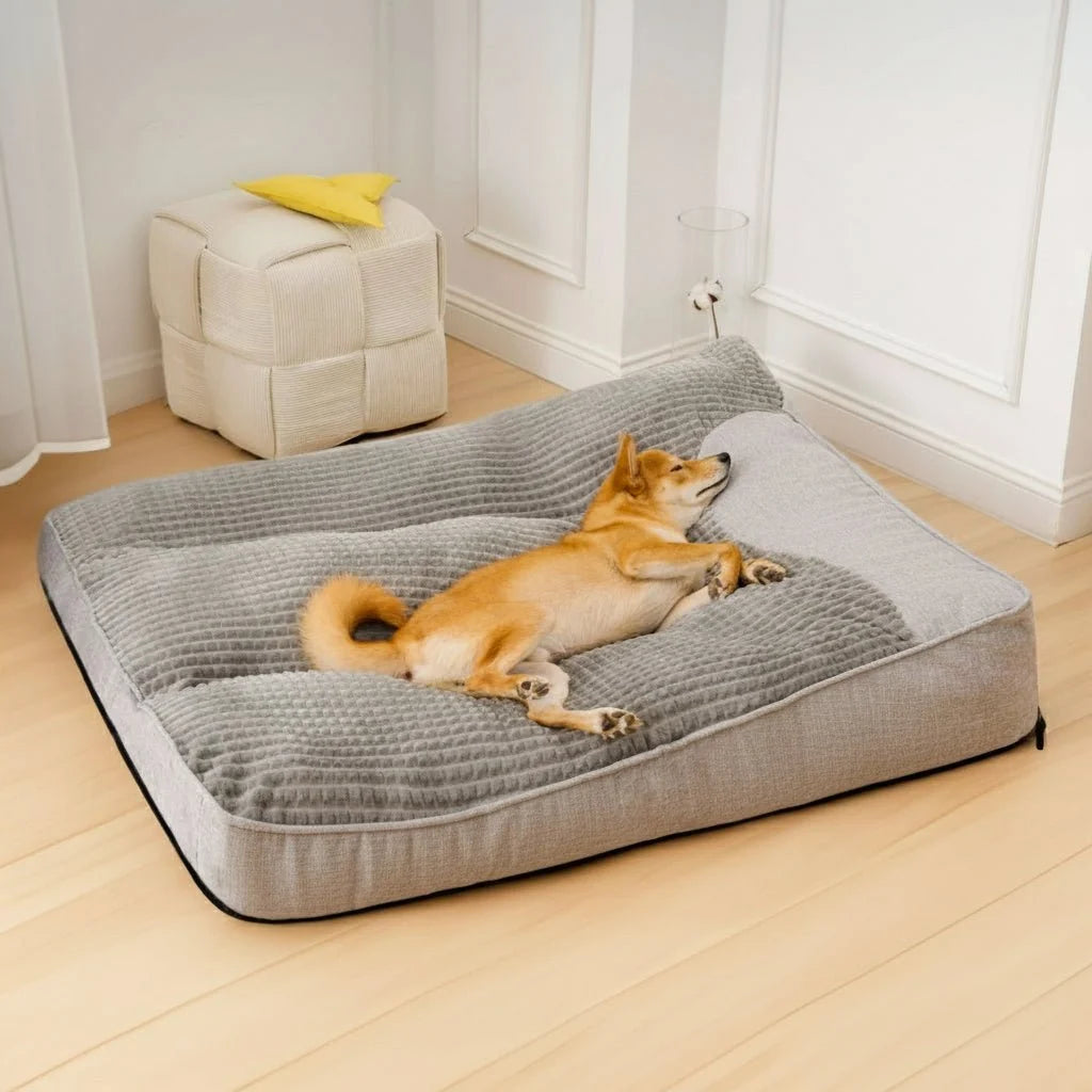 Dog Bed Orthopedic Support Raised Bolster Washable Cover