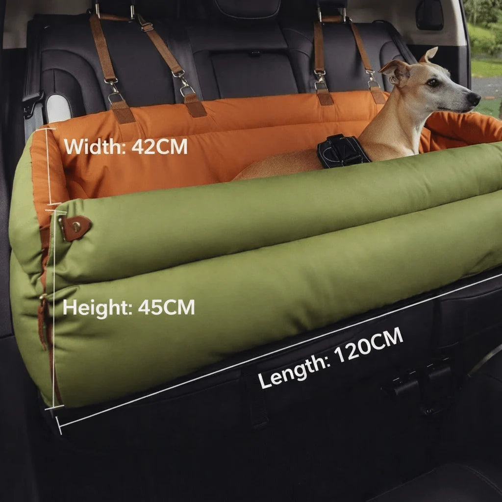 Dog Car Seat Bed Faux Leather Non-Slip Easy-Clean