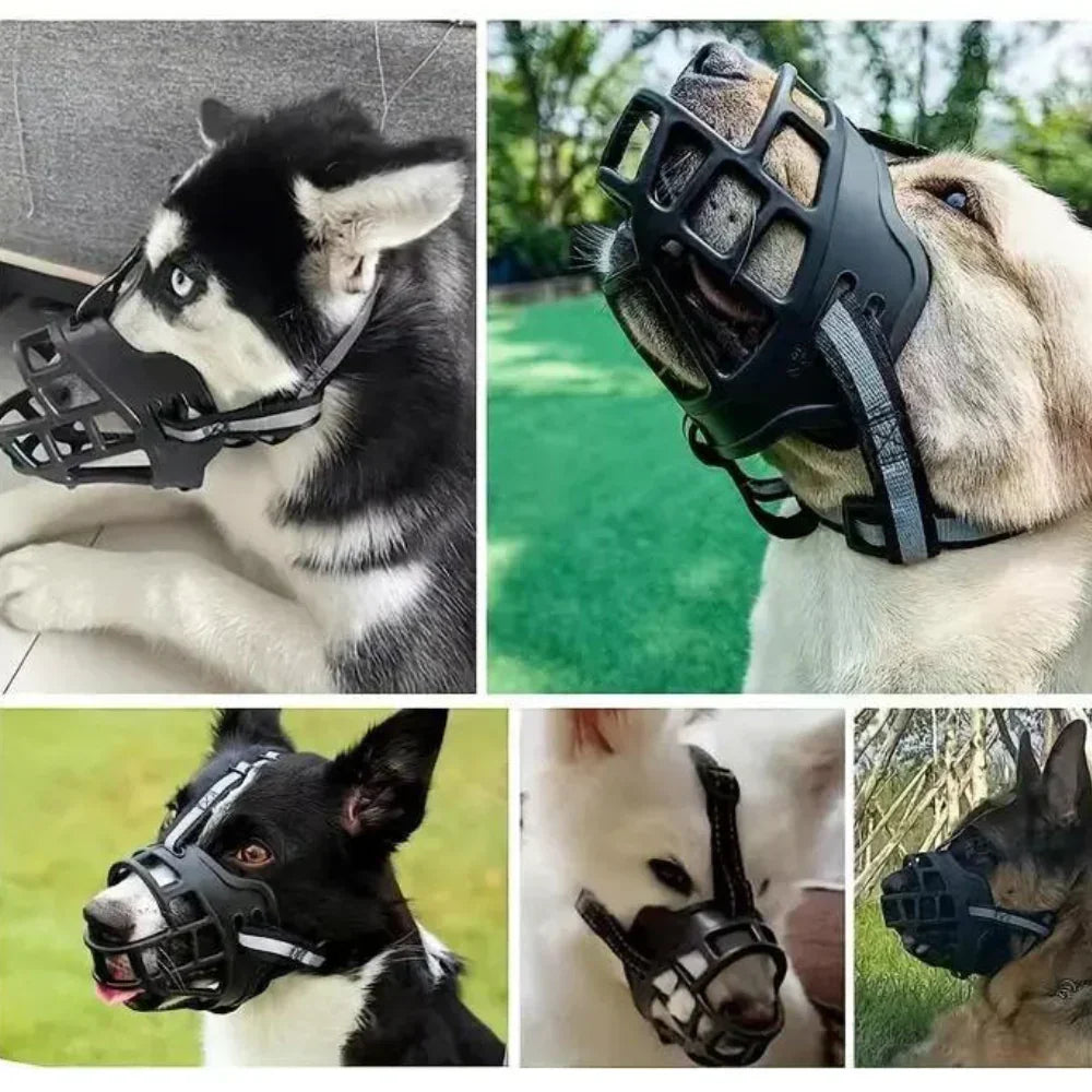 Dog Muzzle Breathable Mesh Adjustable Straps Six Sizes