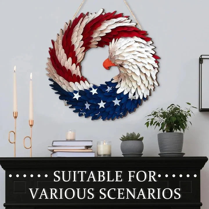Door Sign Wooden Patriotic Weather-Resistant 12-Inch