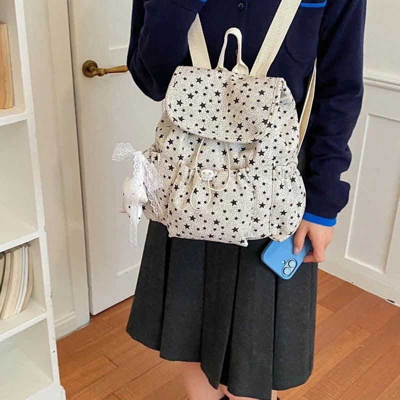 Drawstring Backpack Multiple Pockets Adjustable Straps Lightweight
