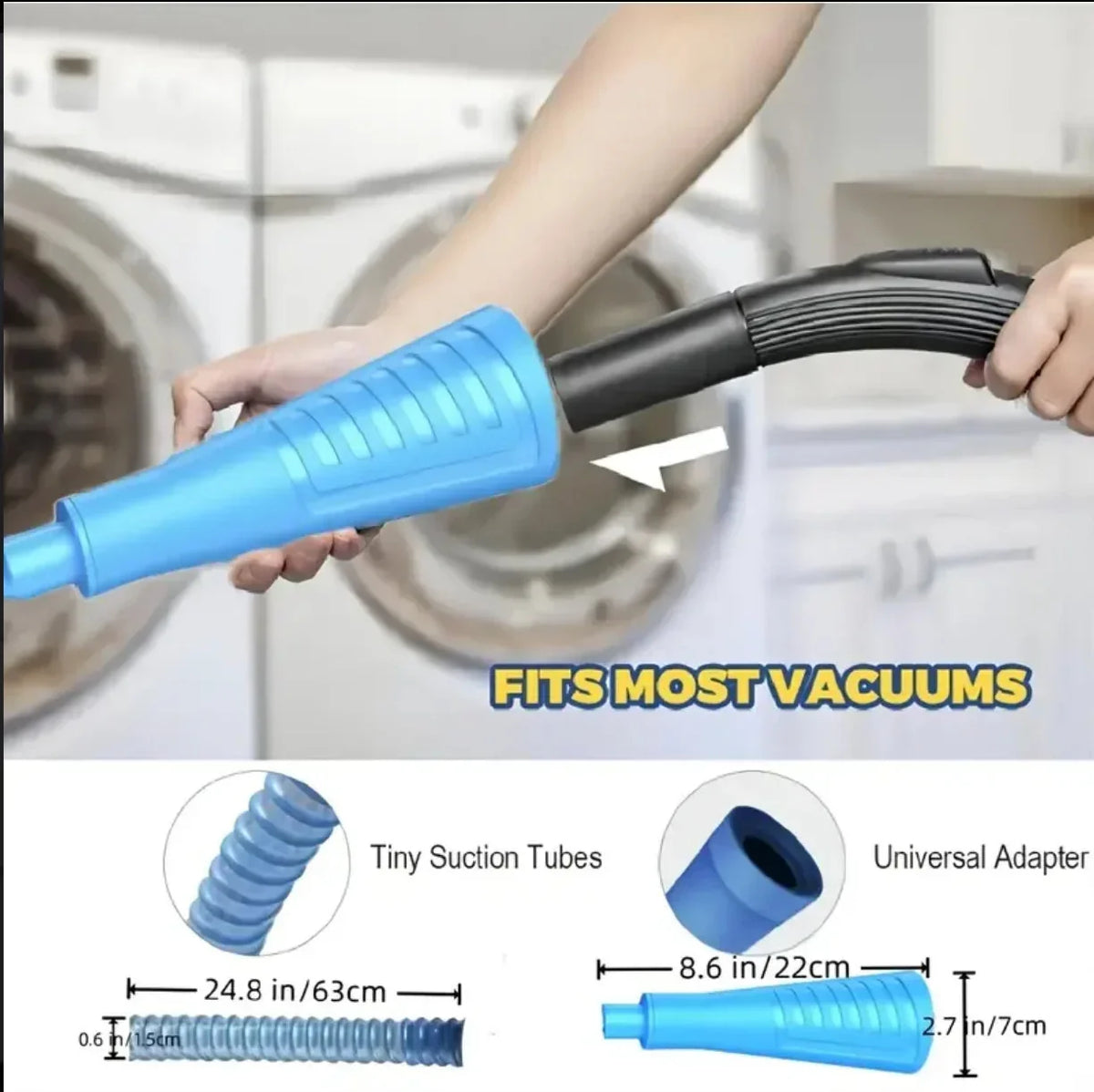 Dryer Vent Cleaner Flexible Vacuum Attachment Universal Fit