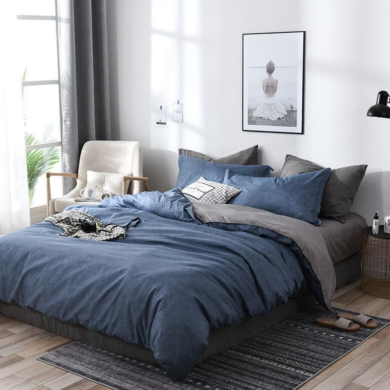 Duvet Cover Set Reversible Brushed Microfiber Wrinkle-Resistant